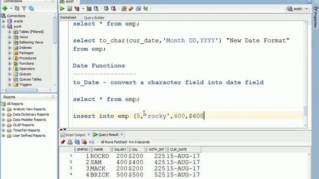 Oracle SQL PLSQL 12C Tutorial 22 - Computation / Functions Part 3 смотреть онлайн