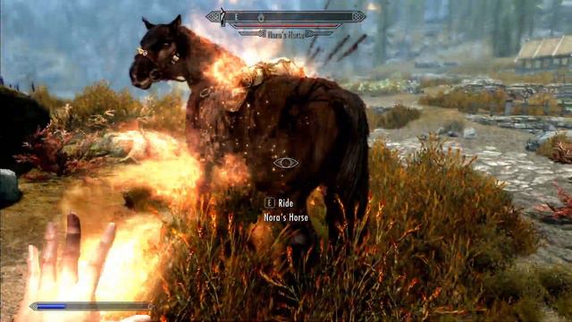 Skyrim Naked Magic Girl Explores Skyrim playthrough #8 Abusing Pet Horse for XP смотреть онлайн