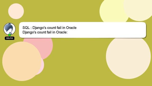 SQL : Django's count fail in Oracle смотреть онлайн