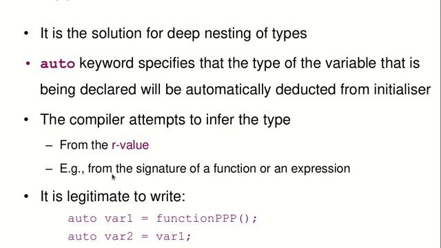 CS1PC C++ Week 3-2-3: The auto type in C++ and type inference at compile time смотреть онлайн