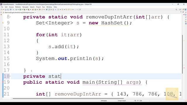 removing duplicates in int array or string array | by Java concepts by Jay tutorial | by Jay | смотреть онлайн