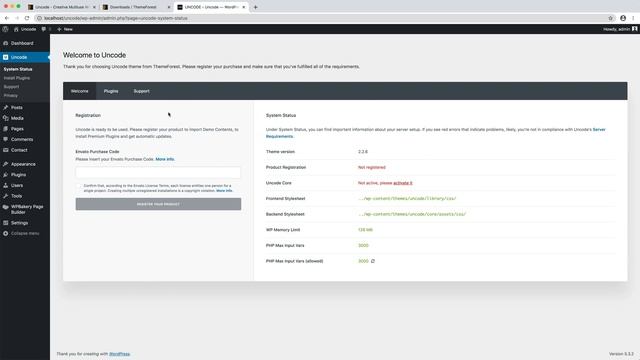 Uncode - Installation and Registration смотреть онлайн