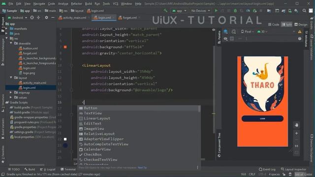 Android UI Design Tutorial | Login & Register Screen UI Design | UiUX Tutorial смотреть онлайн