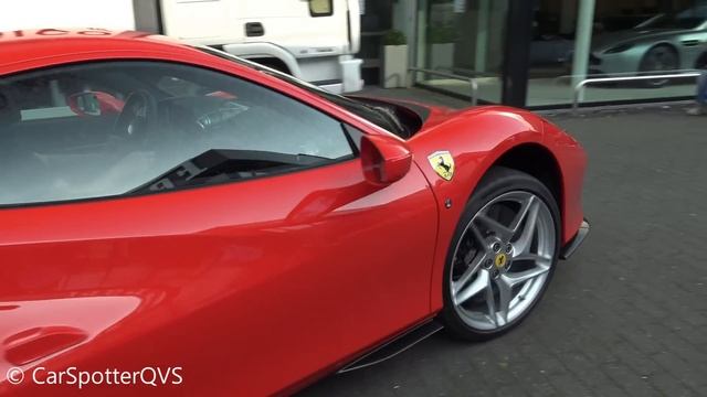 BRAND NEW Ferrari F8 Tributo Being Unloaded - Start Ups, Revs, Details! смотреть онлайн