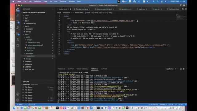 14 days Python Flask Web Development for Beginners - day4: static files смотреть онлайн