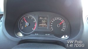 Volkswagen Polo 1.4TSI (125HP) 7DSG - acceleration. Динамика 0-100, 0-160. (Фольксваген Поло седан)