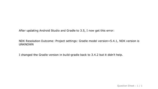 Android : NDK Resolution Outcome: Project settings: Gradle model version=5.4.1, NDK version is UNKN смотреть онлайн