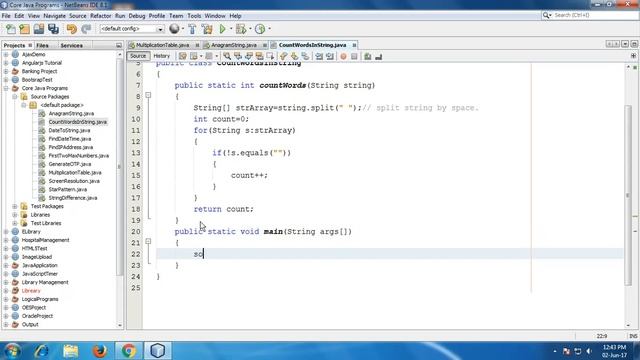 Java program to count number of words in a String смотреть онлайн
