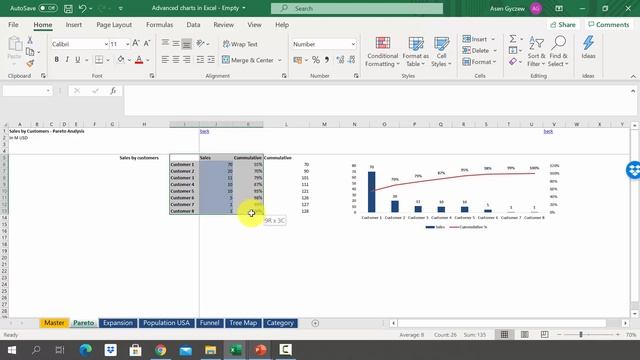 Ho to create Pareto Chart in Excel смотреть онлайн