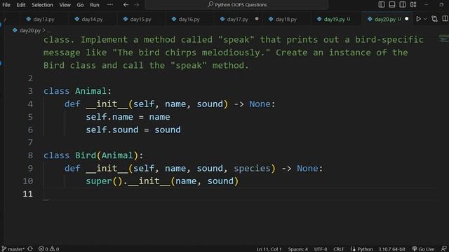 Master OOP Question-Solving with Python: DAY20 #day20 | what is super() keyword | Single inheritanc смотреть онлайн