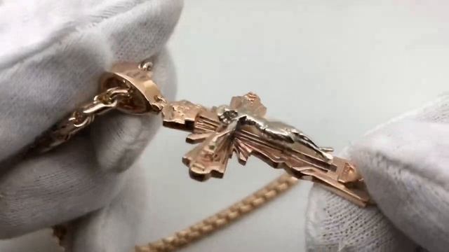 Золотая цепочка БИСМАРК с православным крестом. Gold Bismark/ Ювелирные украшения из золота смотреть онлайн