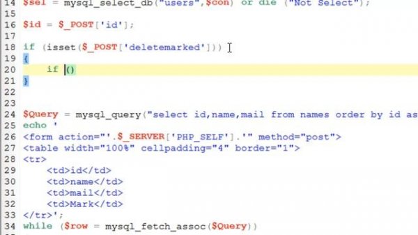 24 delete rows from mysql database with checkbox