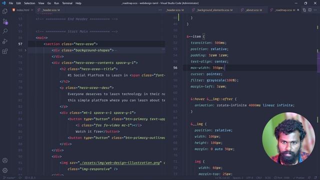 #13 - Laptop/Desktop Responsive (lg) - (தமிழில்) (Tamil) | HTML, SASS & Javascript смотреть онлайн