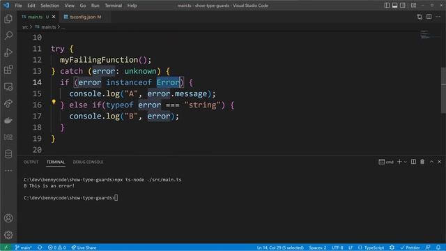 Better error handling with unknown type in TypeScript смотреть онлайн