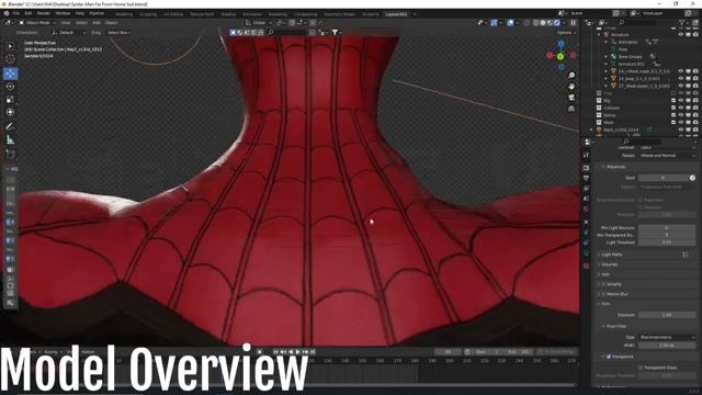 Spider-Man Far From Home Suit 3D Model (Blender) смотреть онлайн