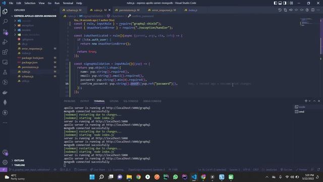 6.Apollo graphql validation with yup | Apollo | graphql | mongodb | yup input validator смотреть онлайн