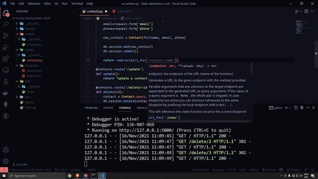 Flask SQLAlchemy CRUD con MySQL смотреть онлайн