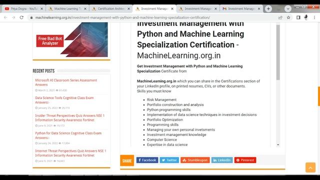 Investment Management with Python and Machine Learning Specialization Certification смотреть онлайн