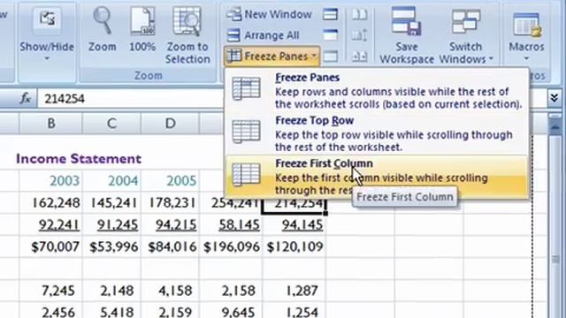 Freeze Panes in Excel 2007 смотреть онлайн
