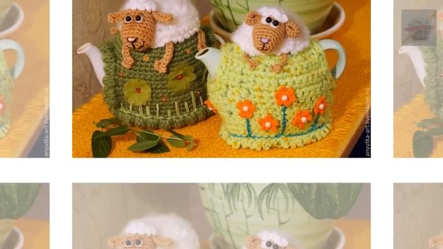 Вязаные грелки на чайник. Crochet Teapot Cozy. смотреть онлайн