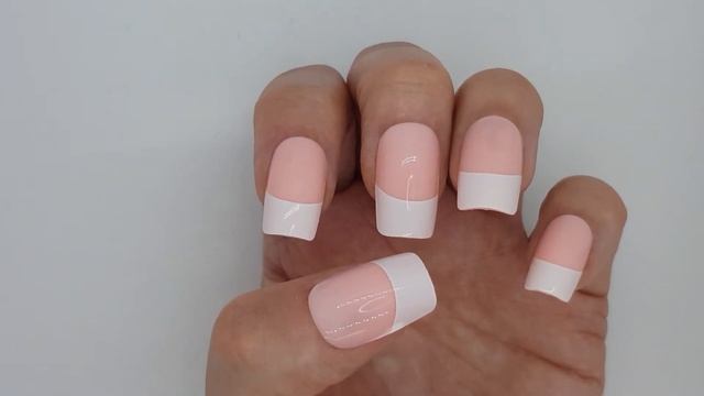 Elegance Nailed French Manicure Medium Square False Nails. Fake Nails UK смотреть онлайн