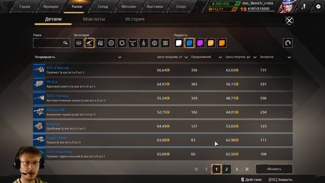 Заработок золота на рынке Кроссаут/Crossout крафтами. Несколько рекомендаций.