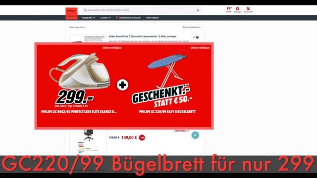 Schnäppchen des Tages 05.12.19 - PHILIPS GC9642/60 Dampfbügelstation inklusive PHILIPS Bügelbrett смотреть онлайн