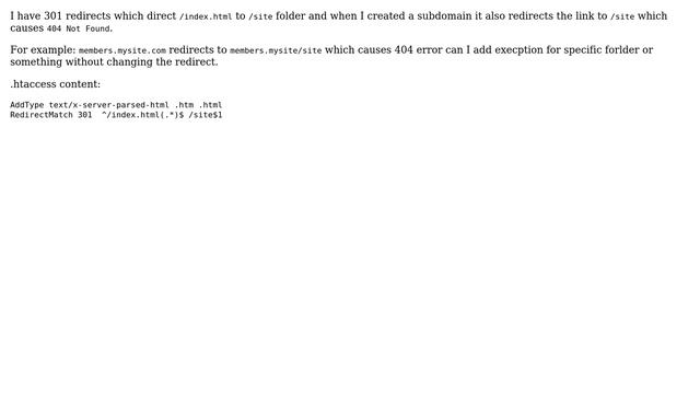 Webmasters: Prevent .htaccess 301 redirects on subdomain смотреть онлайн