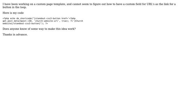 Wordpress: How can I put a custom field as the link of a button shortcode? смотреть онлайн