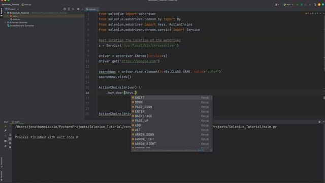 Python Selenium Tutorial - How to Press and hold Shift using the ActionChains API. смотреть онлайн