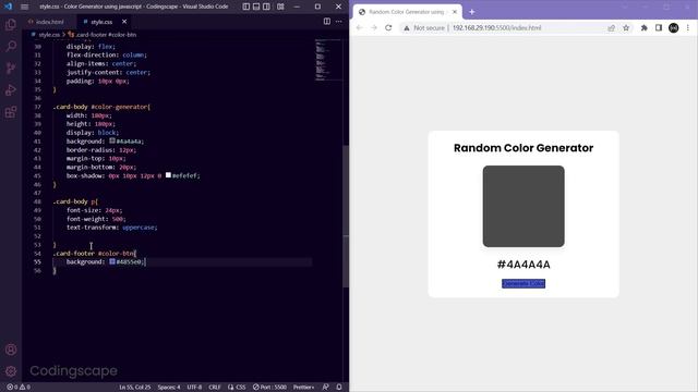 Random Color Generator using Javascript | Javascript Project for Beginner смотреть онлайн