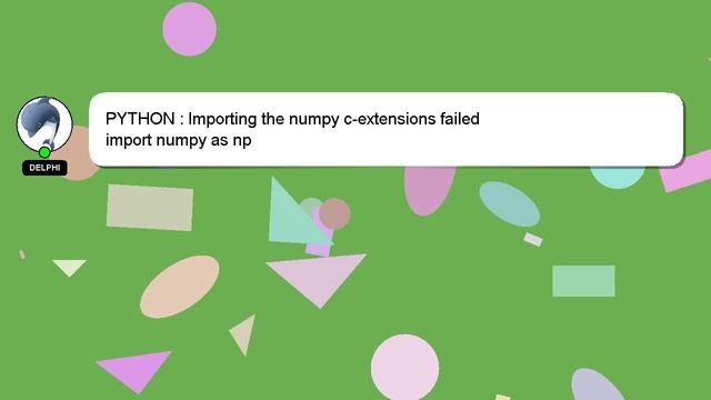 PYTHON : Importing the numpy c-extensions failed смотреть онлайн