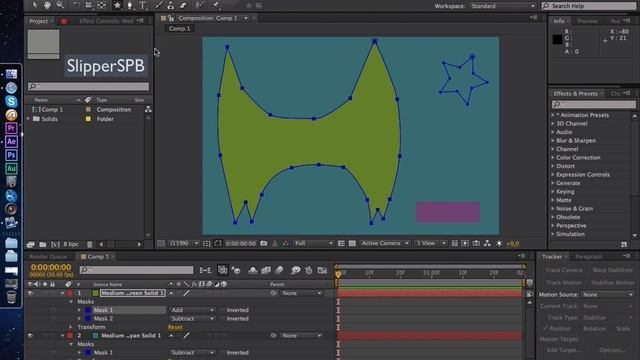 Учимся работать с масками в Adobe After Effects CS6, CS4, Создаем, настраиваем виды Add, subtract смотреть онлайн