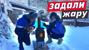 Отсались без стен. Топим печку буржуйку. Жизнь в дереувне