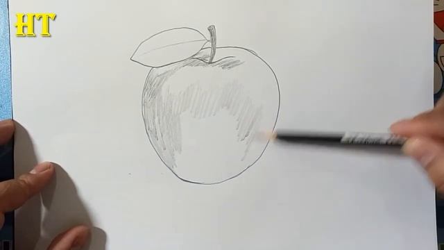Apple Drawing with Pencil - Fruit Pencil Sketch смотреть онлайн