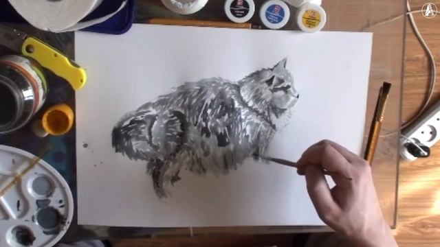 Рисуем кошку смотреть онлайн