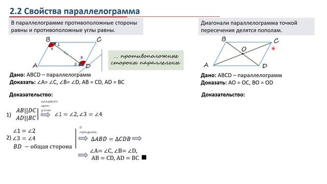 Урок 03. Параллелограмм. Свойства параллелограмма. смотреть онлайн