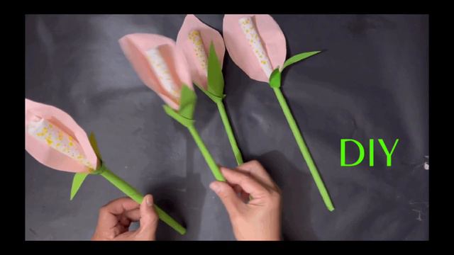 My simple pink paper anthurium/art & craft @marytampon1230 channel. смотреть онлайн