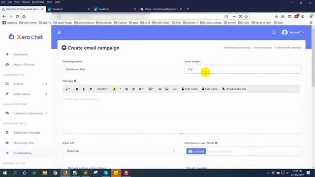 16 Как настроить SMTP Sendgrid для рассылки из XeroChat. смотреть онлайн