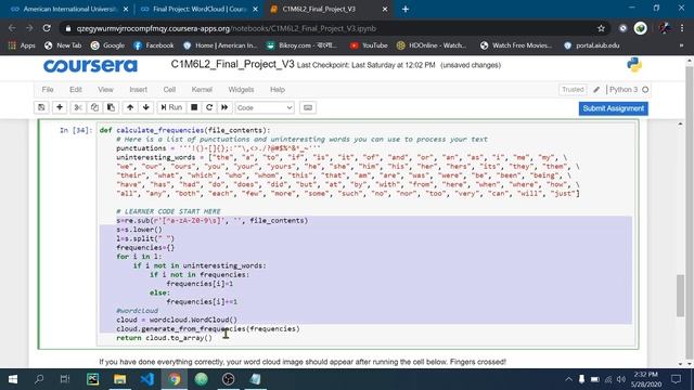 C1M6L2 Final Project V3|Final project of crash course on python|google courses|word cloud смотреть онлайн