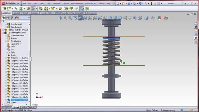 SolidWorks : How to add springs in assembly смотреть онлайн