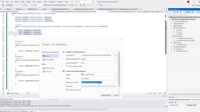 How to create Git repository and push your local changes all from Visual Studio itself смотреть онлайн