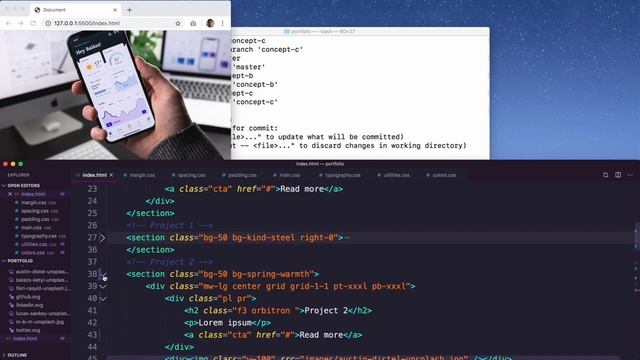 How to build a responsive portfolio website | HTML, CSS, Javascript - part 3/4 смотреть онлайн