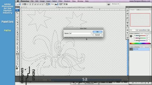 Photoshop Tutorial for Fashion Design (21/24) Paths Palette, Vector Graphics смотреть онлайн