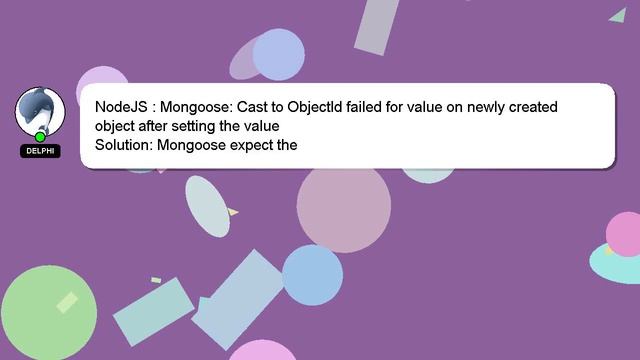 NodeJS : Mongoose: Cast to ObjectId failed for value on newly created object after setting the valu смотреть онлайн