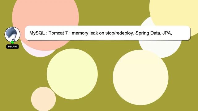 MySQL : Tomcat 7+ memory leak on stop/redeploy. Spring Data, JPA, Hibernate, MySQL смотреть онлайн