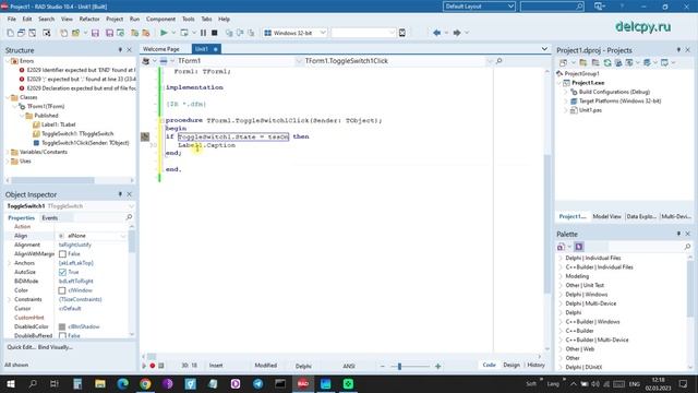 ToggleSwitch Delphi.