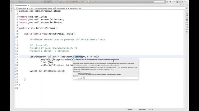 Java 8 - Generate Infinite Streams using iterate() and generate() methods смотреть онлайн