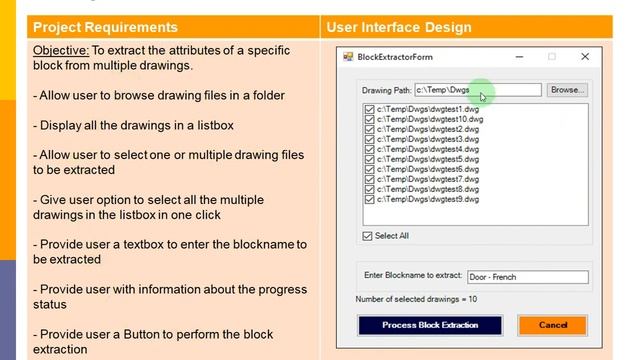Develop AutoCAD Plugin called BlockExtractor for Multiple Drawings using VB.NET (1 of 6) смотреть онлайн