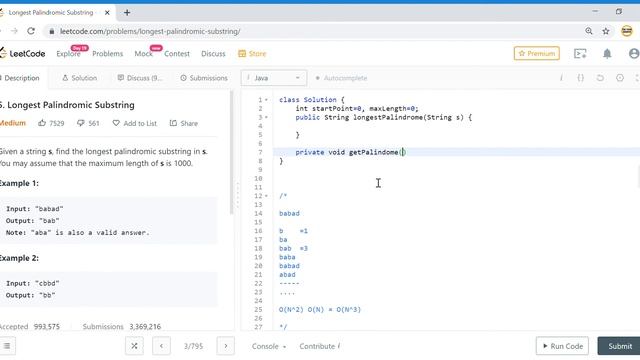 Leetcode 5 | Longest Palindromic Substring | Approach explained | Java Solution смотреть онлайн